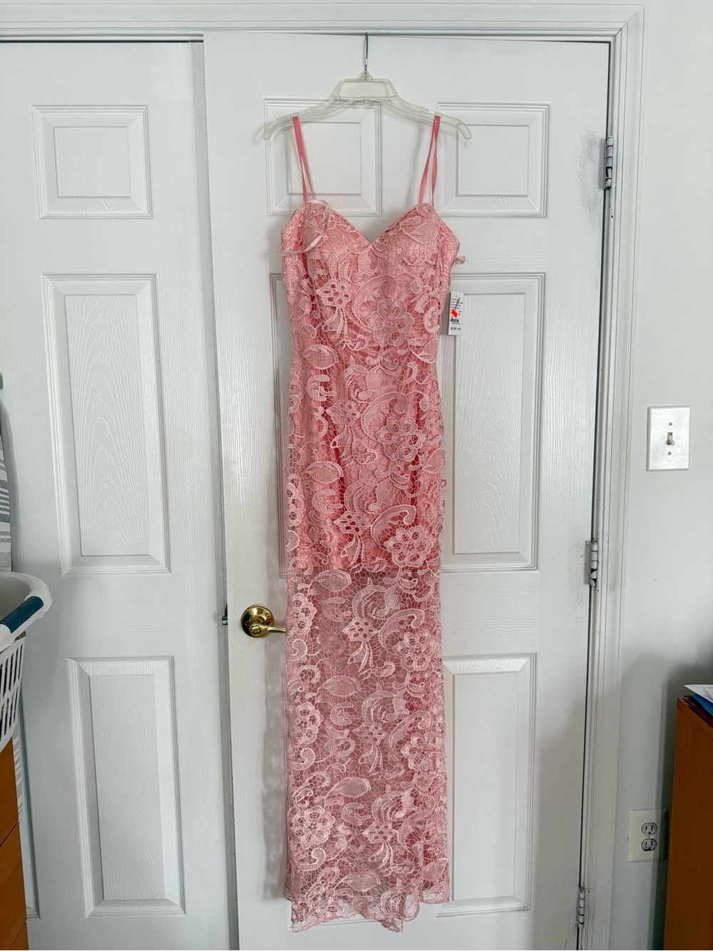Dave & Johnny Pink Lace Maxi Dress